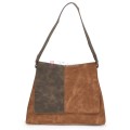 Дамска ежедневна чанта от велур, в кафяв цвят. Код: 6259-30