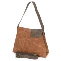  Дамска ежедневна чанта от велур, в кафяв цвят. Код: 6259-30