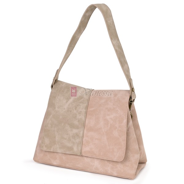  Дамска ежедневна чанта от велур, в розов цвят. Код: 6259-30