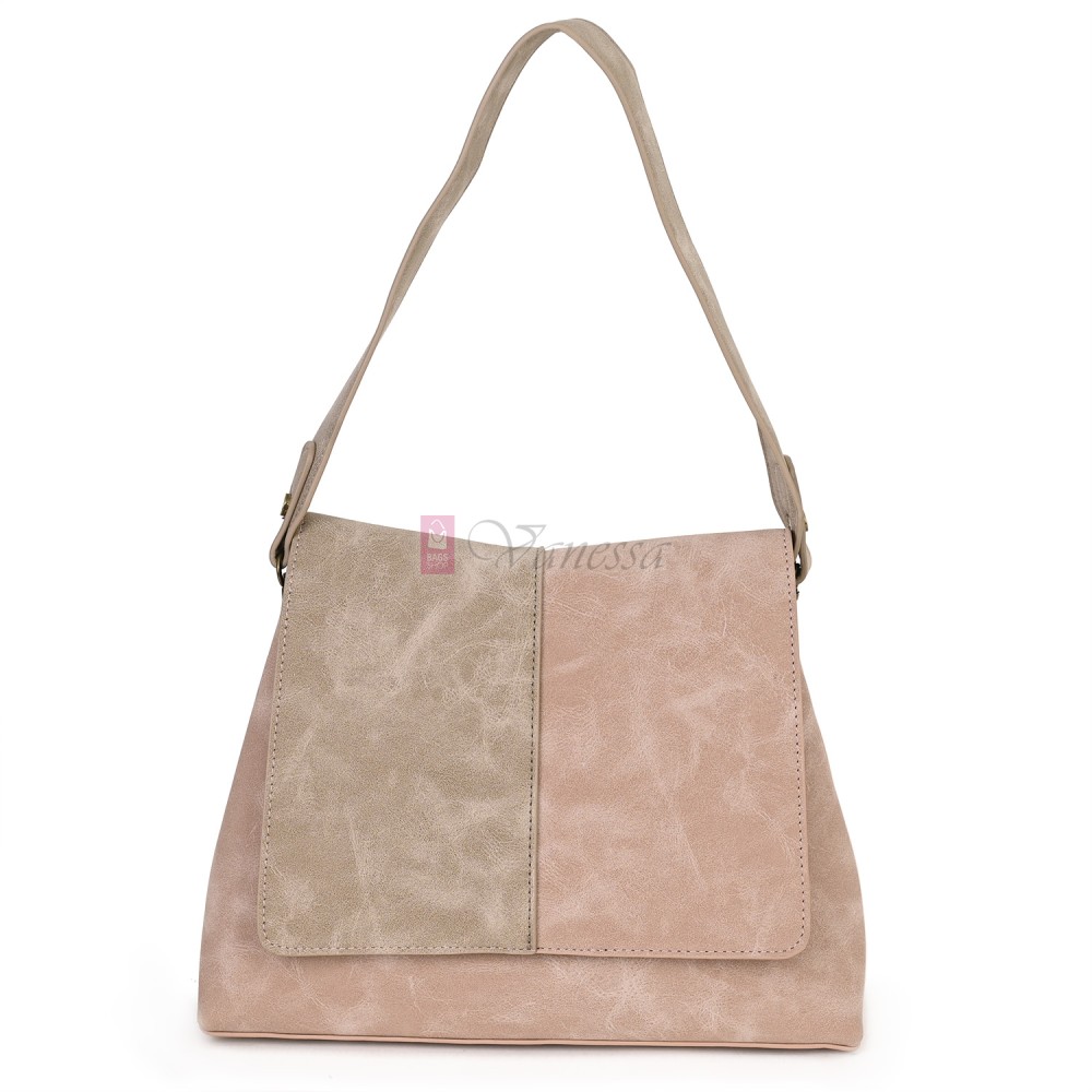  Дамска ежедневна чанта от велур, в розов цвят. Код: 6259-30