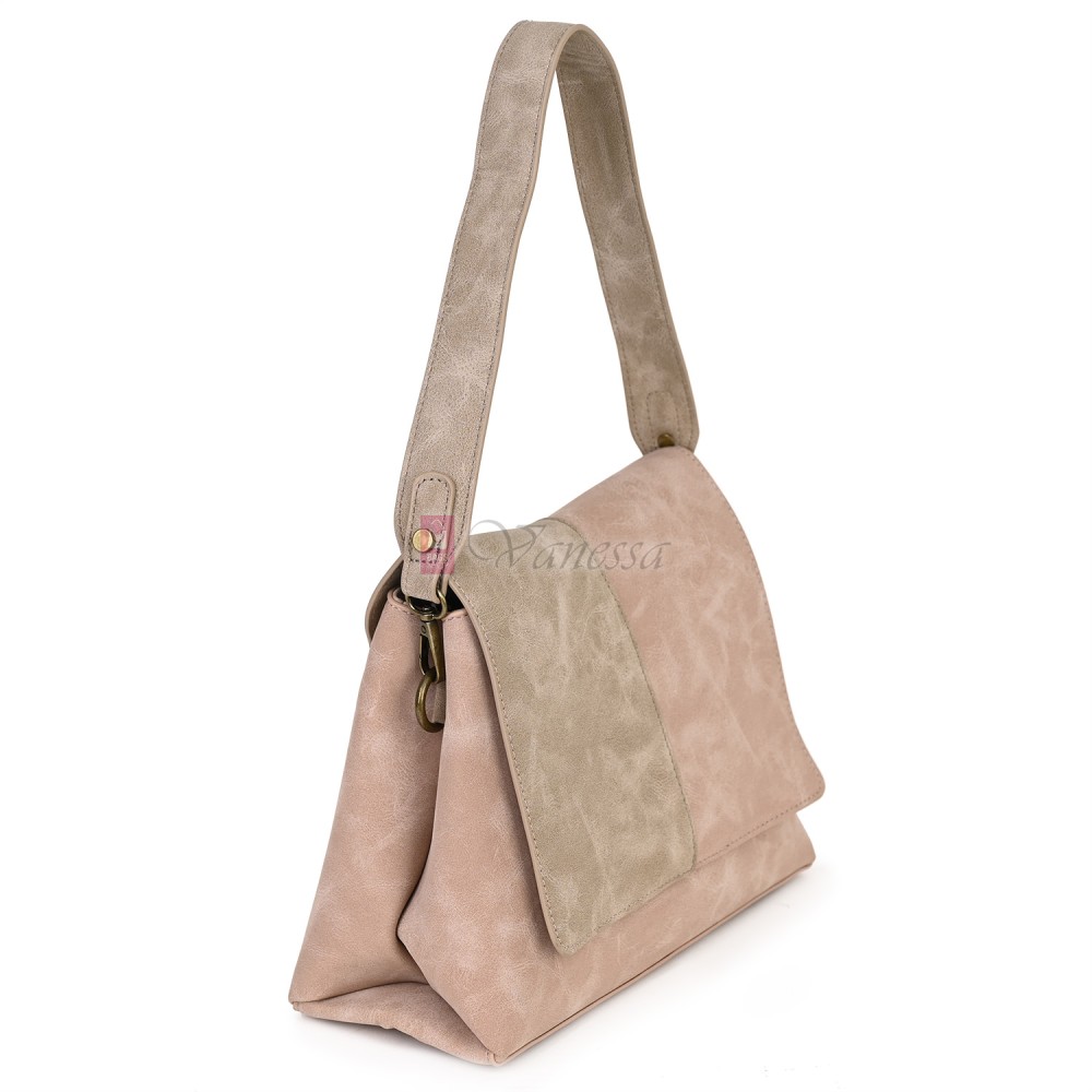  Дамска ежедневна чанта от велур, в розов цвят. Код: 6259-30