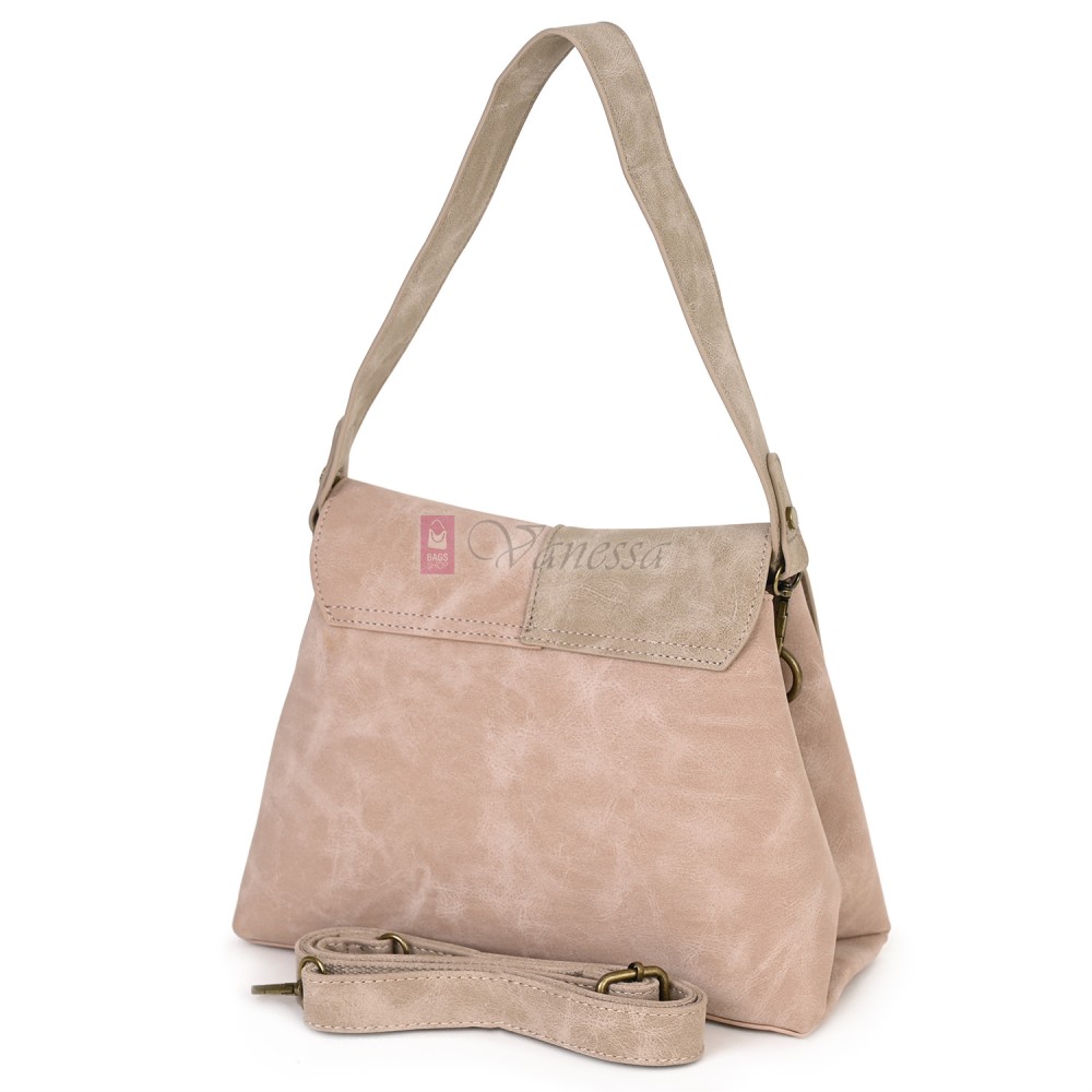  Дамска ежедневна чанта от велур, в розов цвят. Код: 6259-30