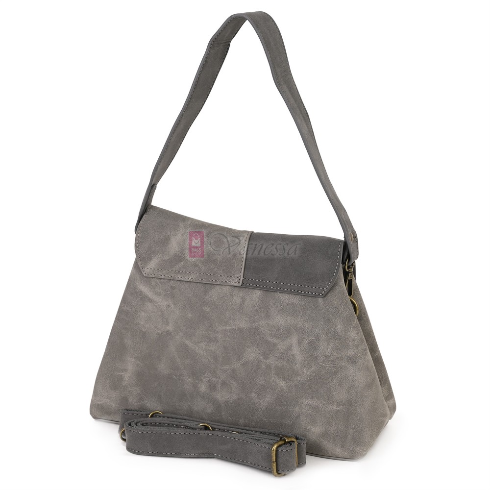  Дамска ежедневна чанта от велур, в сив цвят. Код: 6259-30