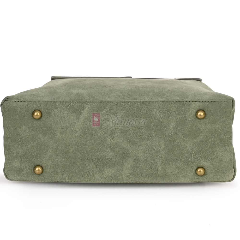  Дамска ежедневна чанта от велур, в зелен цвят. Код: 6259-30