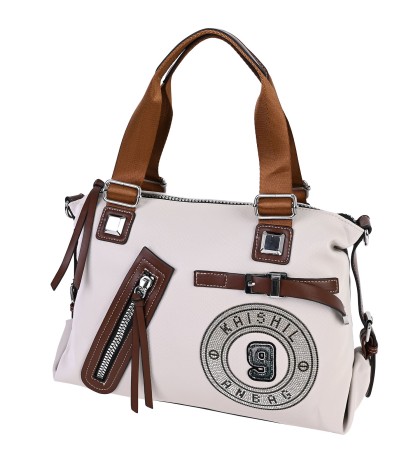 Дамска чанта от висококачествена еко кожа в бежов цвят. Код: 6391-5
