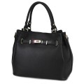 Елегантна дамска чанта, от естествена кожа, в черен цвят. Код: EK65