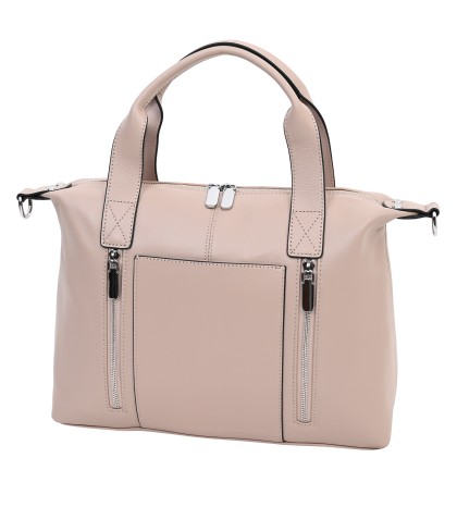 Дамска чанта от естествена кожа в розов цвят. Код: 6603