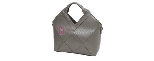Дамска чанта от естествена кожа в сив цвят. Код: 6606