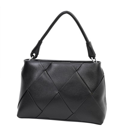 Дамска чанта от естествена кожа в черен цвят. Код: 6610
