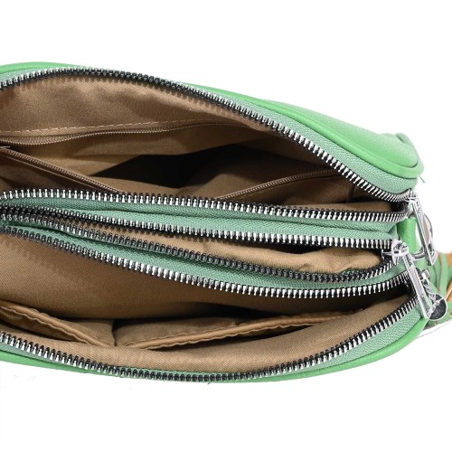 Дамска чанта от еко кожа в зелен цвят. Код: 6633
