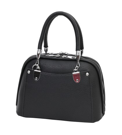  Двулицева дамска чанта от висококачествена еко кожа в черен цвят. Код: 666