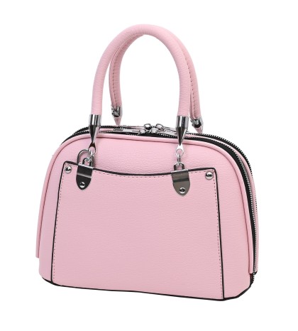  Двулицева дамска чанта от висококачествена еко кожа в розов цвят. Код: 666