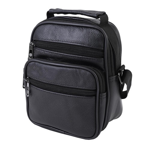 Мъжка чанта от естествена кожа в черен цвят. Код: M670