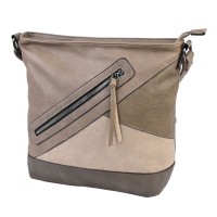 Дамска ежедневна чанта от висококачествена еко кожа в бежов цвят Код: 6773