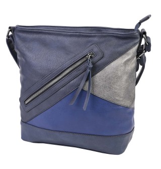 Дамска ежедневна чанта от висококачествена еко кожа в син цвят Код: 6773