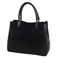 Атрактивна елегантна дамска чанта от еко кожа в черен цвят Код: 6775