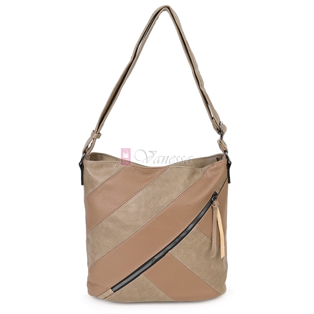 Дамска ежедневна чанта от екологична кожа, в бежов цвят Код: 6794