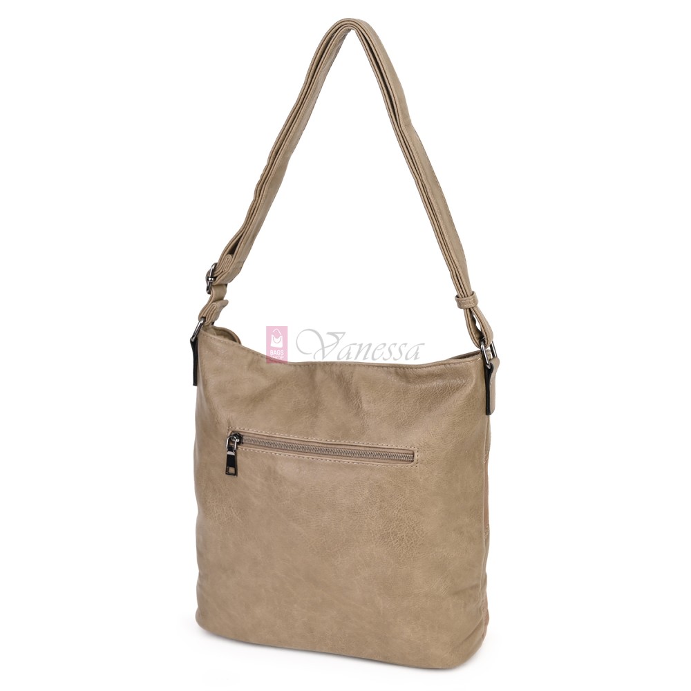 Дамска ежедневна чанта от екологична кожа, в бежов цвят Код: 6794