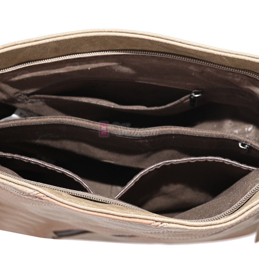 Дамска ежедневна чанта от екологична кожа, в бежов цвят Код: 6794