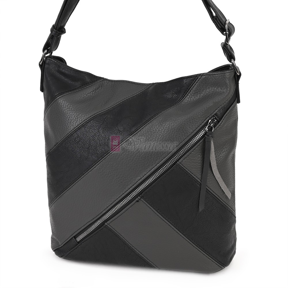 Дамска ежедневна чанта от екологична кожа, в черен цвят Код: 6794