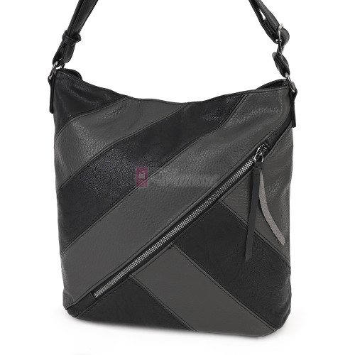 Дамска ежедневна чанта от екологична кожа, в черен цвят Код: 6794