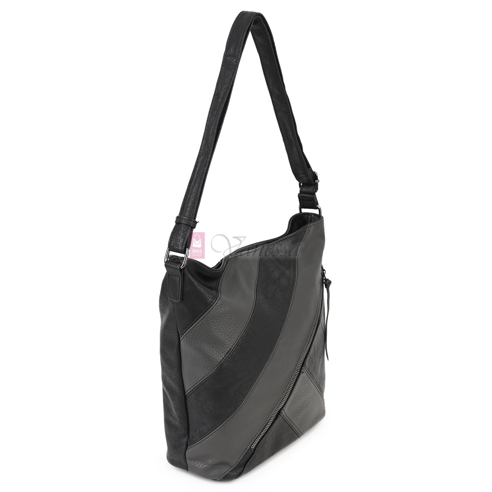 Дамска ежедневна чанта от екологична кожа, в черен цвят Код: 6794