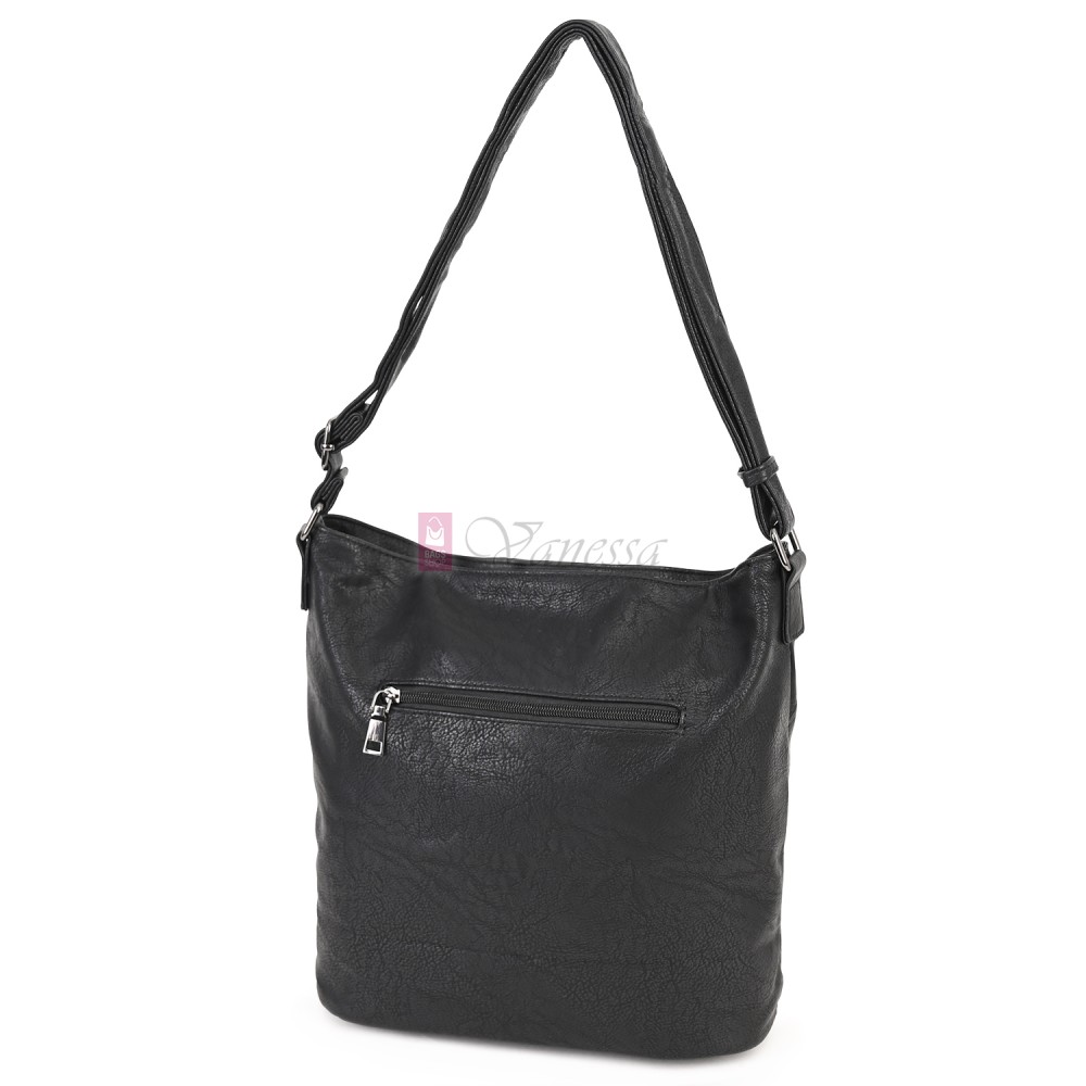Дамска ежедневна чанта от екологична кожа, в черен цвят Код: 6794