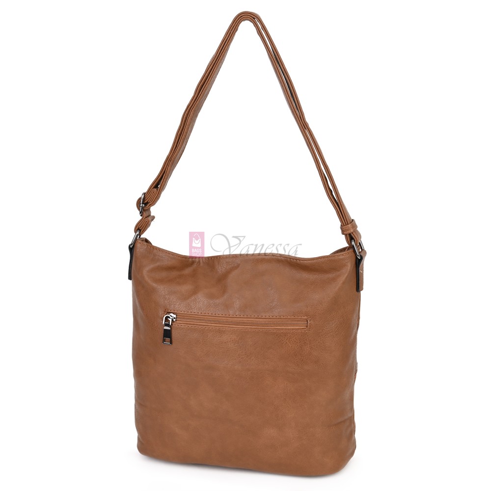 Дамска ежедневна чанта от екологична кожа, в кафяв цвят Код: 6794