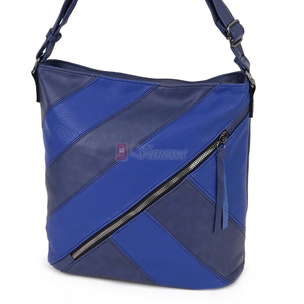 Дамска ежедневна чанта от екологична кожа, в син цвят Код: 6794