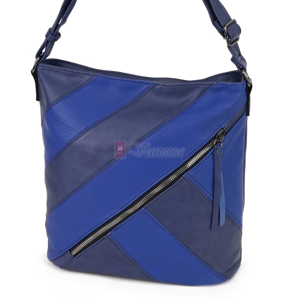 Дамска ежедневна чанта от екологична кожа, в син цвят Код: 6794