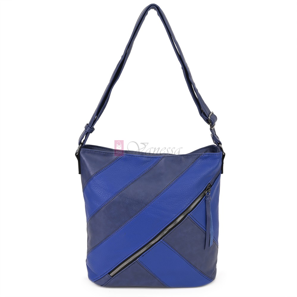 Дамска ежедневна чанта от екологична кожа, в син цвят Код: 6794