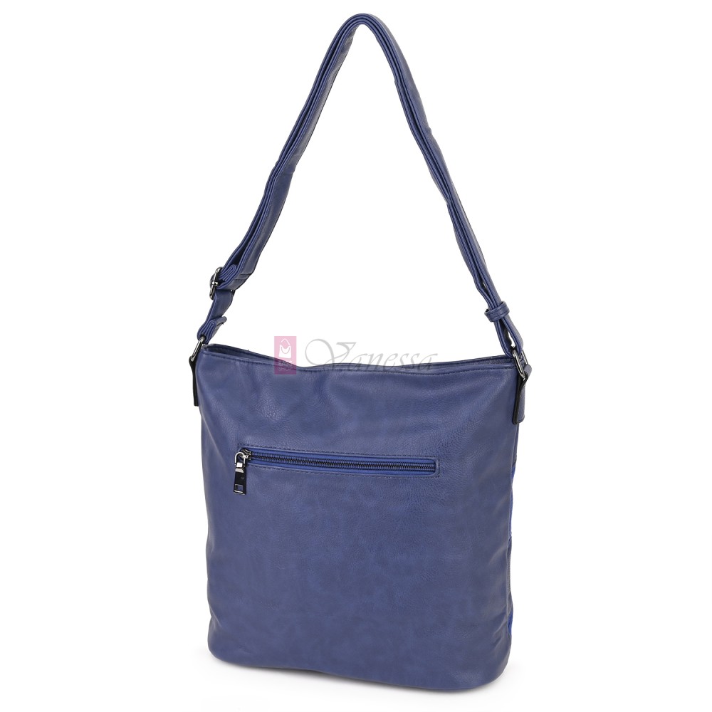 Дамска ежедневна чанта от екологична кожа, в син цвят Код: 6794