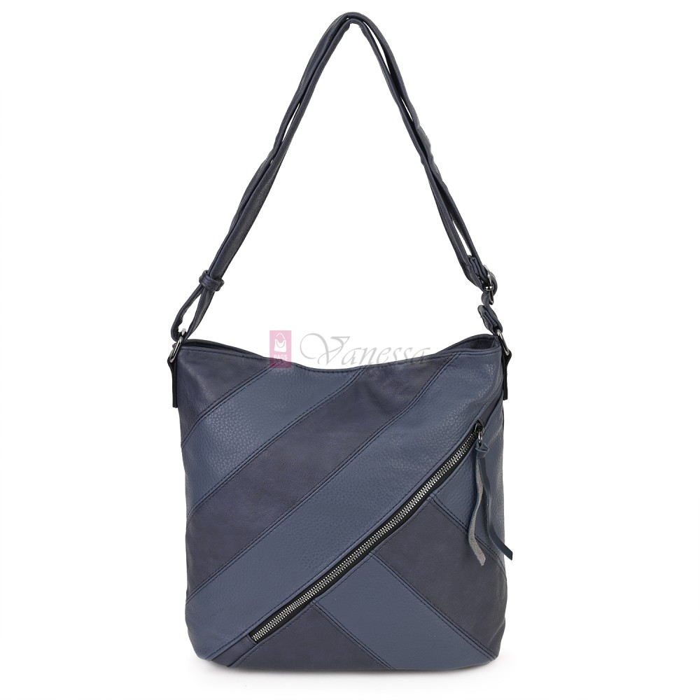 Дамска ежедневна чанта от екологична кожа, в тъмносин цвят Код: 6794