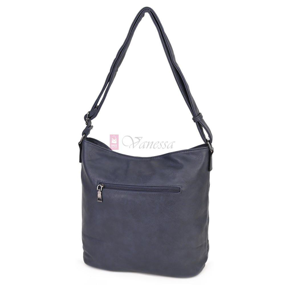 Дамска ежедневна чанта от екологична кожа, в тъмносин цвят Код: 6794