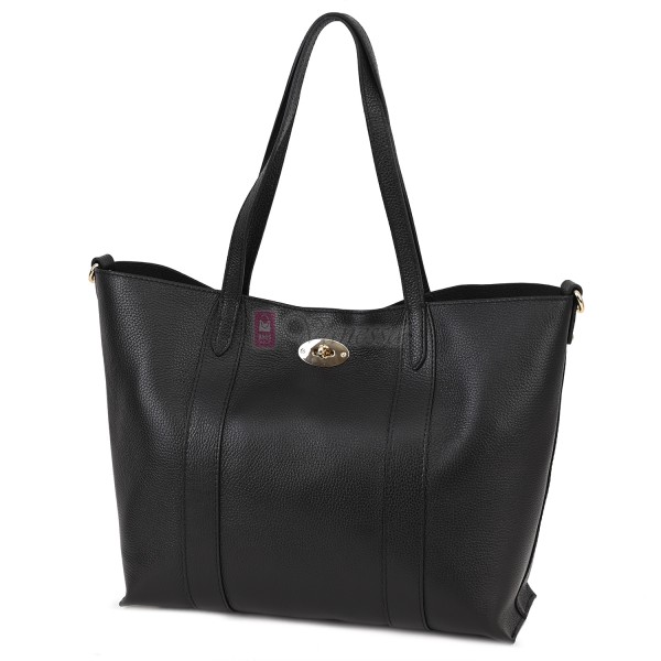 Голяма дамска чанта от естествена кожа в черен цвят. Код: EK67-1