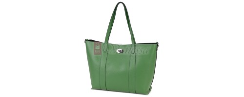 Голяма дамска чанта от естествена кожа в зелен цвят. Код: EK67-1