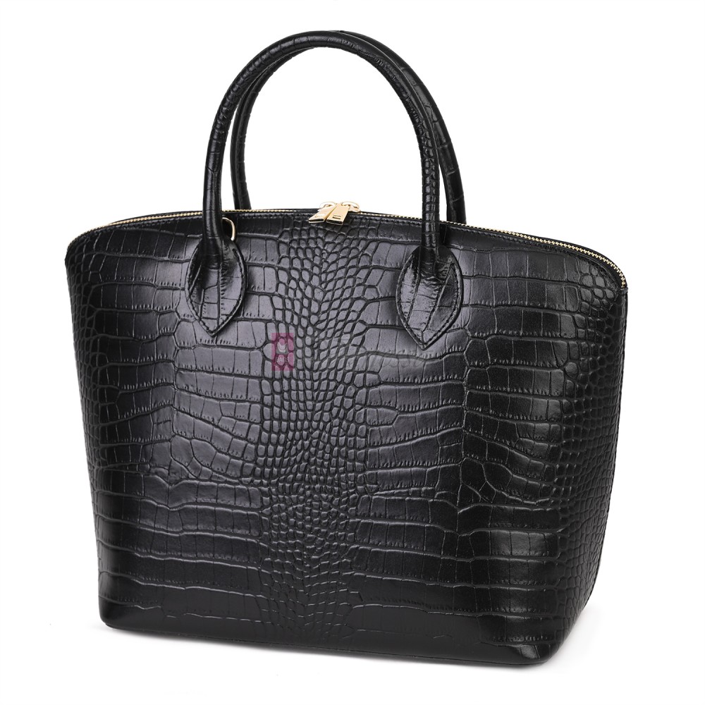 Дамска чанта от естествена кожа, в черен цвят Код: EK67