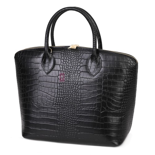 Дамска чанта от естествена кожа, в черен цвят Код: EK67