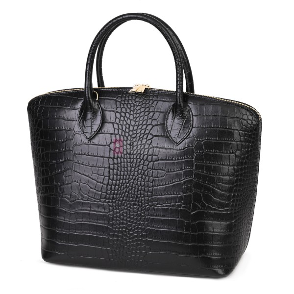 Дамска чанта от естествена кожа, в черен цвят Код: EK67