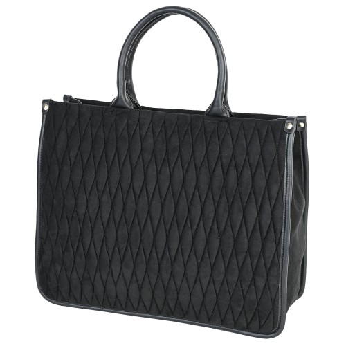 Дамска чанта от велур в черен цвят. Код: 6837