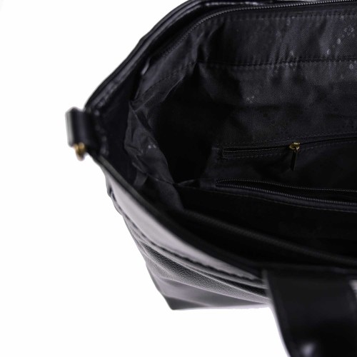 Дамска чанта от еко кожа тип торба черен цвят. Код: 6840-214