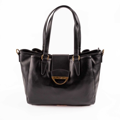 Дамска чанта от еко кожа тип торба в черен цвят. Код: 6840-215