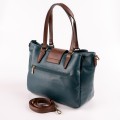 Дамска чанта от еко кожа тип торба в цвят тюркоаз. Код: 6840-215