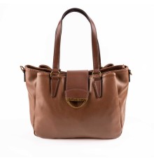 Дамска чанта от еко кожа тип торба-светло кафяво. Код: 6840-215 