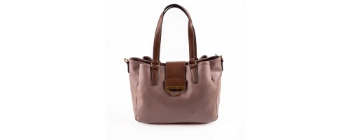 Дамска чанта от еко кожа тип торба в цвят пепел от рози. Код: 6840-215 