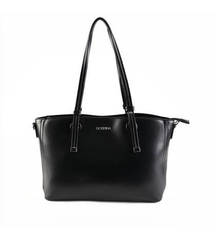 Дамска чанта от висококачествена еко кожа в черен цвят. Код: 6840-225