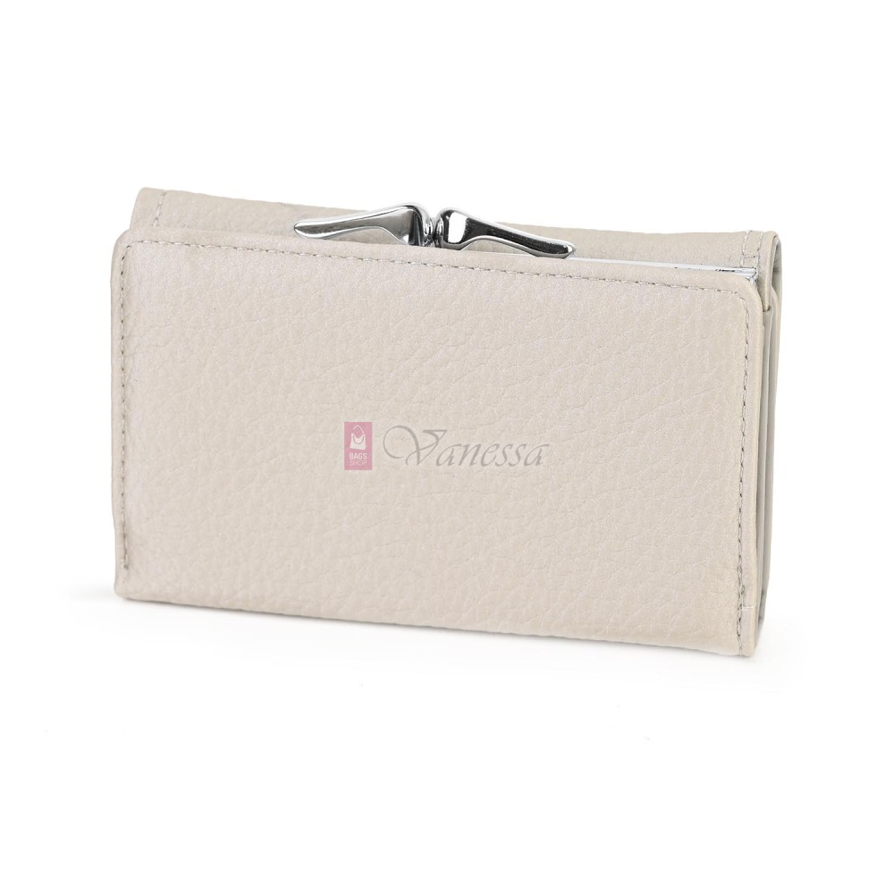 Малко дамско портмоне от висококачествена еко кожа в светлобежов цвят Код: 6848