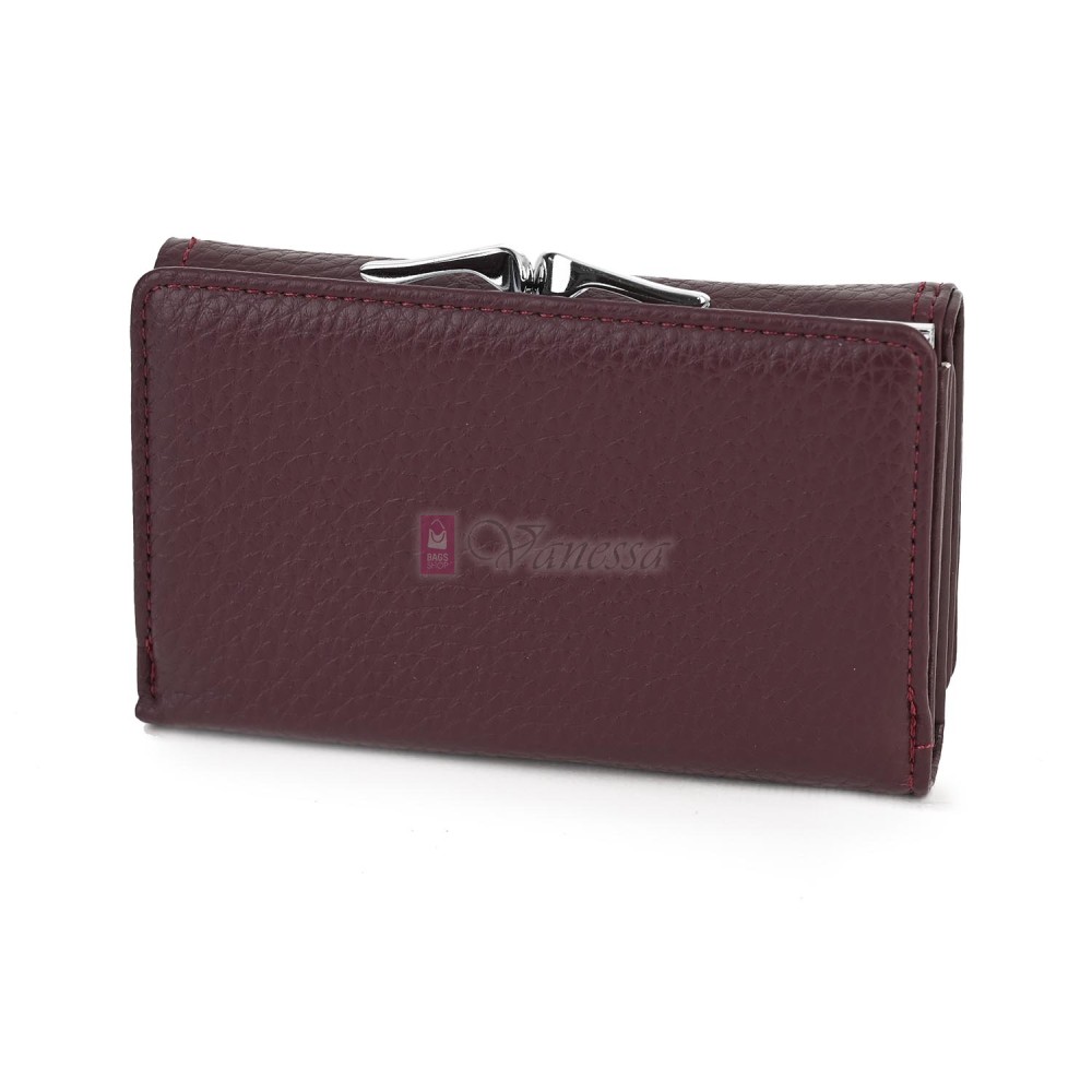 Малко дамско портмоне от висококачествена еко кожа в цвят бордо Код: 6848