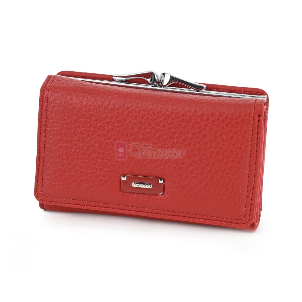 Малко дамско портмоне от висококачествена еко кожа в червен цвят Код: 6848