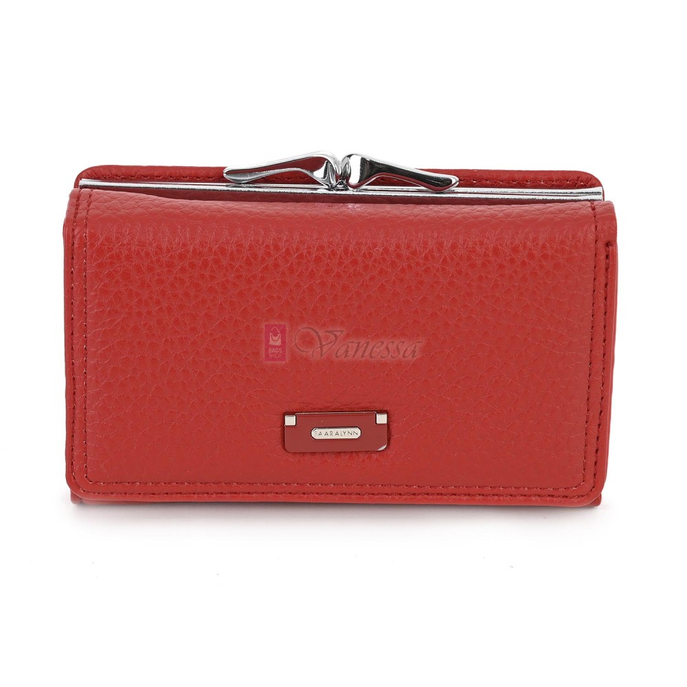 Малко дамско портмоне от висококачествена еко кожа в червен цвят Код: 6848